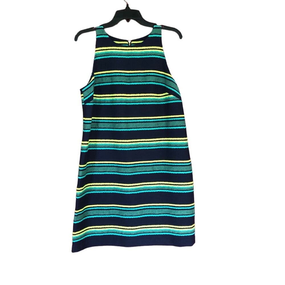 Vineyard‎ Vines Dress Deep Bay Striped Jacquard Shift Sz 10 Sleeveless NOTE